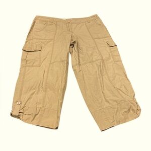 Against The Elements  Women’s Beige Cargo Chino Front Button Up Size 10